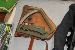 lot 1072 image: Vintage WWII Artillery Gunners Quadrant w Case