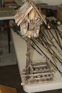 lot 1078 image: Wood Branch Custom Bird House