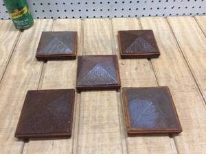 lot 43 image: 5 Cast Iron 4x4 Post Toppers Caps