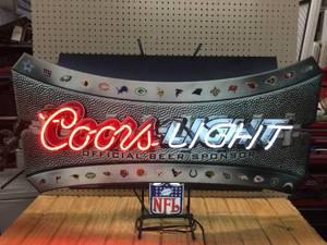 lot 77 image: Coors Light NFL Official Beer Sponsor Neon Light