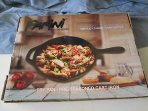 Parini pre-seasoned cast iron fry p...