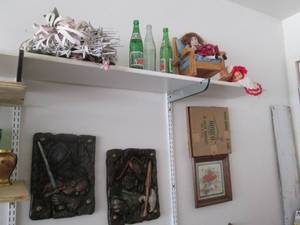 2 ceramic conquistadors, 2 Mt dew b...