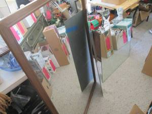 3 large mirrors, 1 is framed 345...