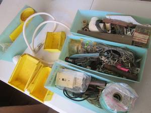 Misc plastic containers plus conten...