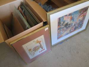 Framed print 3024 and box of pi...