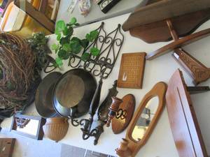Wall decor, sconces, shelves, wicke...