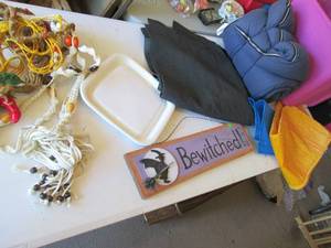 Tote with sleeping bag, Bewitched w...