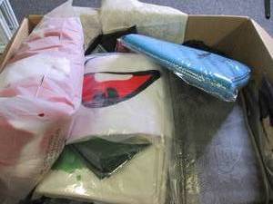 lot 87 image: box of curtains, sheets and pillow ...