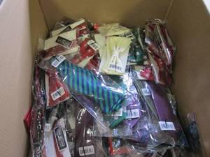 lot 148 image: box of a mixture of 70 new ties and...