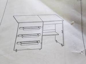 lot 160 image: white sewing table ...