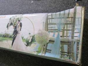lot 172 image: round gold metal wedding arch ...