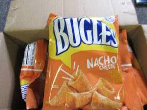 lot 208 image: 63oz bags of bugels nacho cheese b...