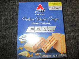 lot 258 image: 6 packages of atkins protein wafers...