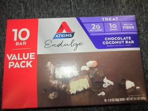 lot 298 image: 6 boxes of atkins 10 1.41 oz bars c...