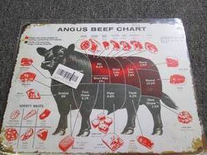 lot 342 image: 5 metal angus beef charts ...