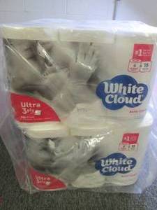 lot 361 image: 8 6 packs of giant roll white clou...