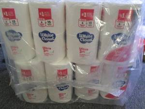 lot 363 image: 8 6 packs of giant roll white clou...