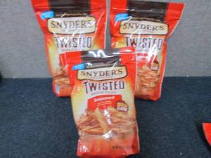 3- 22 oz Bags Snyders Seasoned Twi...