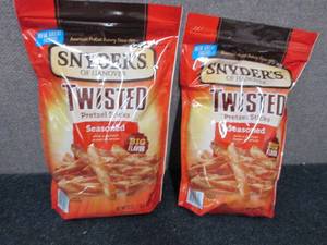 2- 22 oz Bags Snyders Seasoned Twi...