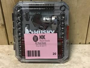 14 in. and 38 in. Stubby Ratchet and Socket Set (46-Piece) by Husky Customer Returns See Pictures