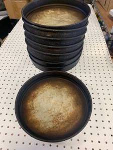 LOT OF EIGHT COMMERCIAL PIZZA PASTA PANS, 12 INCH