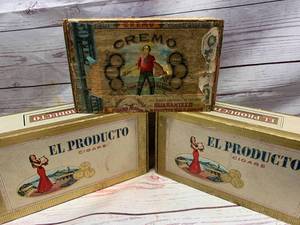 LOT OF THREE VINTAGE CIGAR BOXES