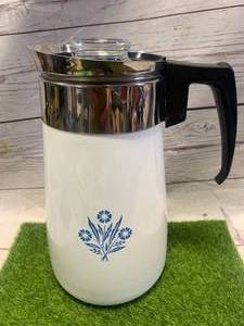VINTAGE CORNING WARE BLUE CORNFLOWER 9 CUP COFFEE  TEA POT
