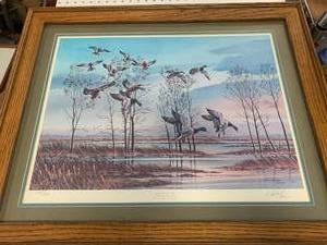 LIMITED EDITION SIGNED & NUMBERED DUCKS UNLIMITED ARTWORK 25 X 32