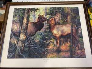 1981 ROCKY MOUNTAIN ELK FOUNDATION SIGNED & NUMBERED ART WORK 24 X 31