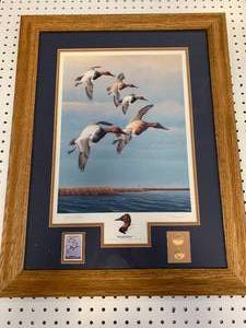 WINDRIDERS DUCK, COIN, STAMP PRINT 22 X 28