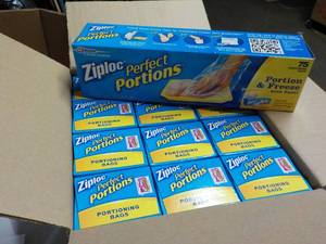 lot 369 image: Case of 12 Boxes - 75 bags each Zip...
