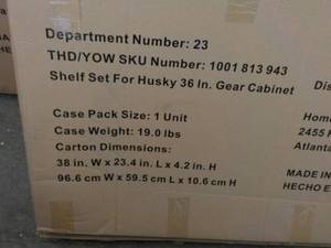 lot 419 image: Case of 2 Metal Shelves for Husky G...