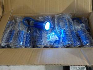 lot 450 image: Case of 50 4 Blue LED Flashlights...