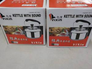 lot 487 image: 2 YIXIN Stainless Steel Kettles wit...