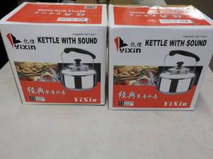 lot 488 image: 2 YIXIN Stainless Steel Kettles wit...