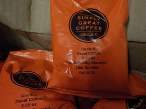 lot 581 image: Case of 64 Simply Great Decaf Coffe...