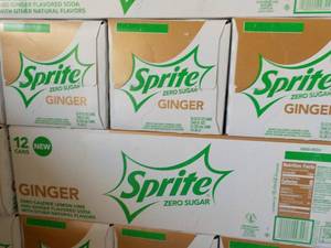 lot 610 image: 4 - 12 packs Sprite Ginger Zero Sug...