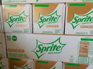 lot 612 image: 4 - 12 packs Sprite Ginger Zero Sug...