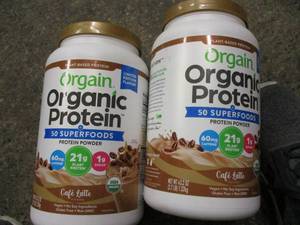 lot 60 image: 2 Organic protein power jugs Cali latte flavor
