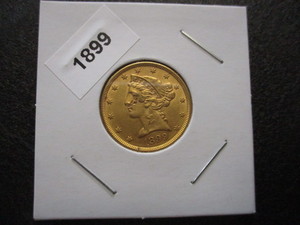 1. 1899-P (Philadelphia Mint) 5.00 Gold Liberty Head Eagle Coin