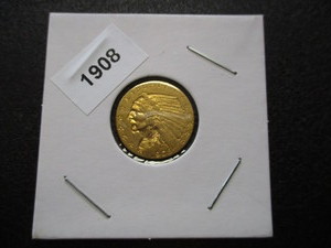 2. 1908-P (Philadelphia Mint) 2.50 Gold Indianhead Eagle