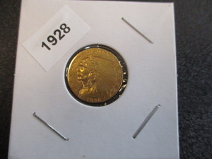 6. 1928-P (Philadelphia Mint) 2.50 Gold Indianhead Eagle Coin