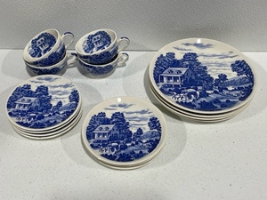 lot 40 image: Nasco Hand Painted Plate and Cup Set