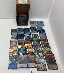 lot 3 image: Group Of Unsorted Magic The Gathering Trading Cards Some In Protective Sleeves