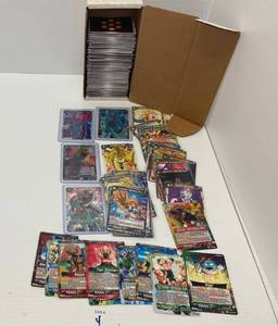 lot 4 image: Group Of Unsorted Dragon Ball Trading Cards Some In Protective Sleeves