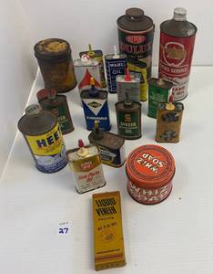 lot 27 image: Group Of Misc. Oil Cans And More