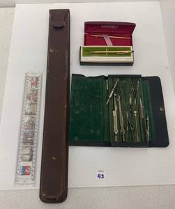 lot 43 image: Vintage Drafting Tools, Sheaffer & Cross Pens And More