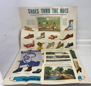 lot 46 image: Group including Vintage Currier & Ives Prints And 1974 Broadway Sheet Music