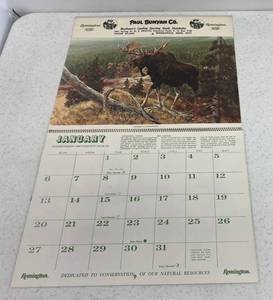 lot 51 image: Vintage 1974 Remington Paul Bunyan Co. Calendar