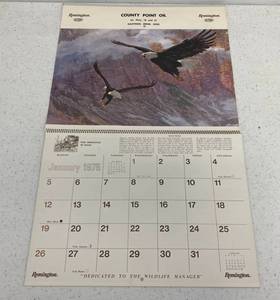 lot 52 image: Vintage 1975 Remington County Point Oil  Calendar
